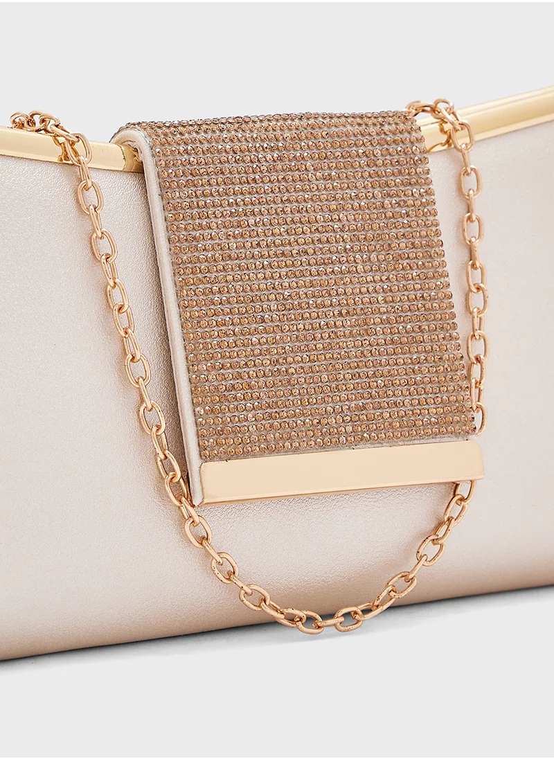 خزانة Metallic Strap Clutch Bag