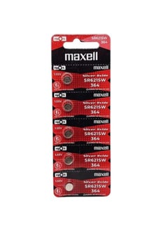 Maxell 5-Pieces Maxell SR621SW / 364 Silver Oxide Hg0% 1.55V (maxell) Japan Batteries 