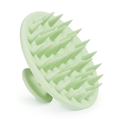 Meartchy Silicone Scalp Massager Shampoo Brush Scalp Scrubber for Hair Growth Grass Green - Image 1