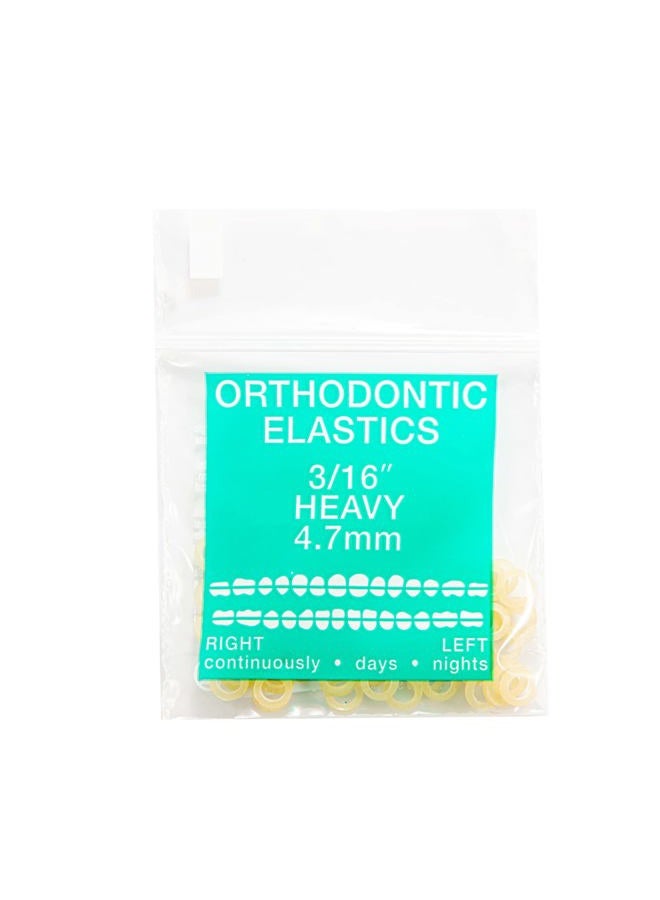 JMU Orthodontic Elastics 3/16 Heavy, 100 Pack Orthodontic Rubber Bands, Intraoral Elastic Bands Latex Dental Rubber Bands Made in USA - Image 1