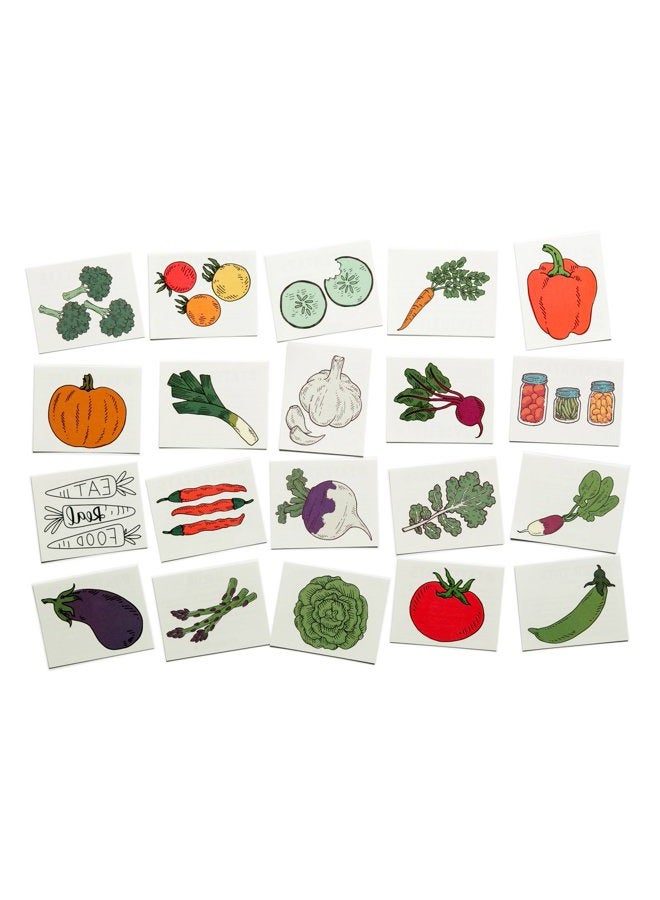 Tater Tats Veggie Lovers Pack: 20 Temporary Vegetable Tattoos - Image 1