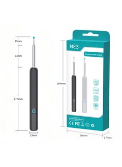 MileMelo Ear Wax Removal with Light, Wax Earwax Remover Tool with 8 Pcs Ear Pick Set, Soft Silicone Ear Scoop for Ear Cleaning, Ear Cleaner Tool for iOS, Android Smartphones (Black)  - Image 2
