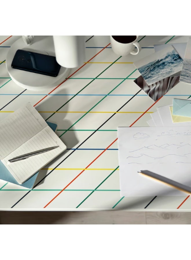 سطح طاولة، شبكي/متعدد الألوان، 140×60 سم - Image 5