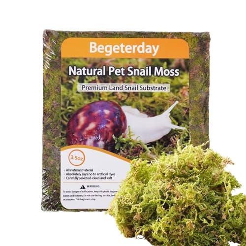 Begeterday Natural Moss for Pet Snails, Perfect Pet Snail Supplies for Maintain The Humidity Levels in The Enclosure - Image 1