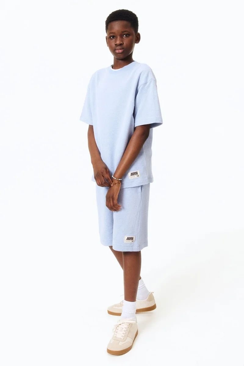 H&M 2-piece textured jersey set