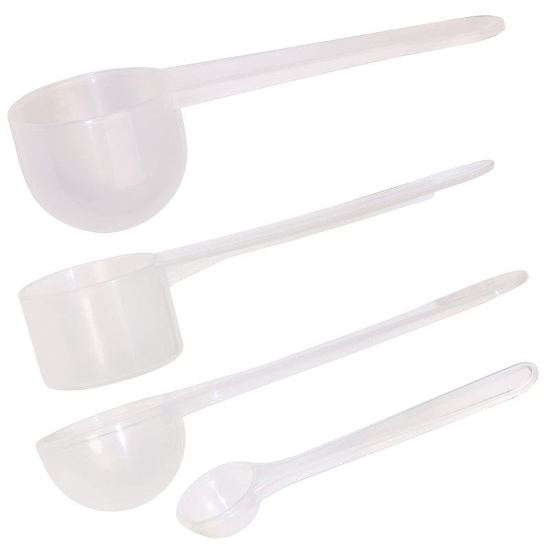 ONLYKXY ONLYKXY 4pcs Clear Long Handle Plastic Measuring Spoons Coffee Protein Milk Powder Scoops Spoon Kitchen Tools 1g3g5g10g 