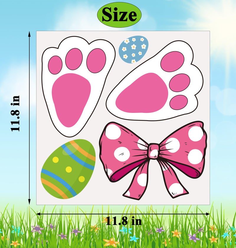 CYNOSA Easter Bunny Door Stickers Easter Door Decor Large Bunny Face Stickers with Eggs Decals for Spring Door Window Refrigerator Decorations - Image 4