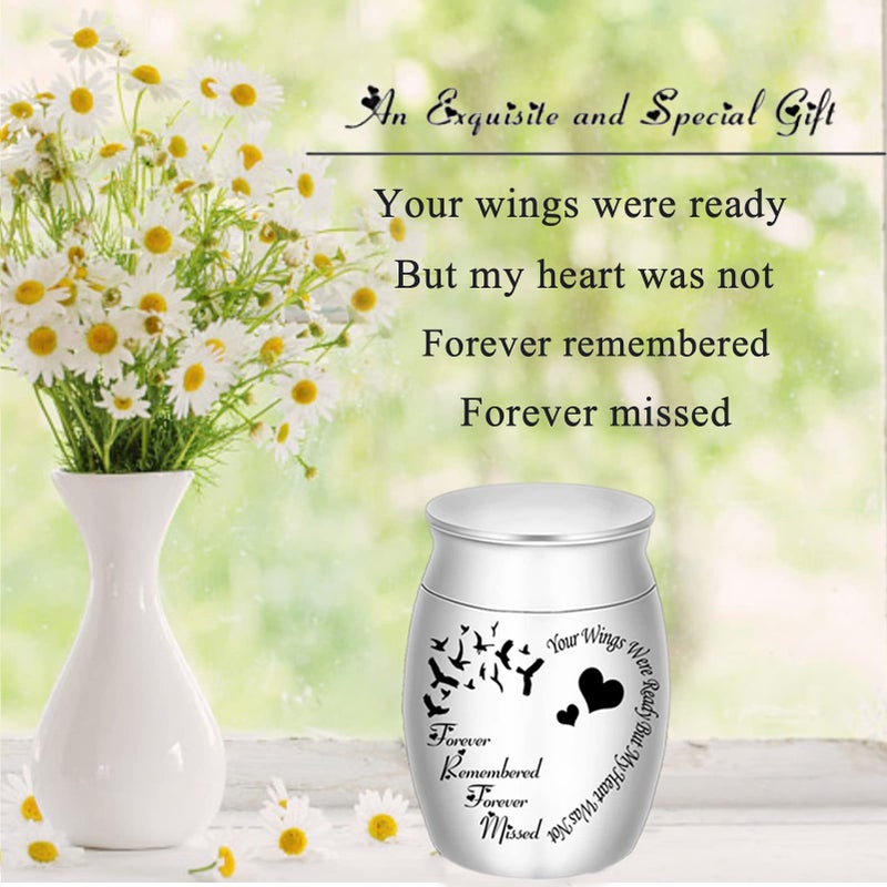 DAIFFUNE Small Urns For Ashes - Set Of 4 1.57 Inch High Aluminium Mini Urns  Cremation Urns For Human/Pet Ashes Ashes Holder Small Keepsake Urns For Family & Loved Ones-My Mind Still Talks To You - Image 3