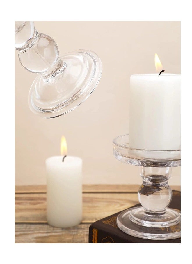 Generic Glass Candle Holder, 3 Pieces Clear Crystal Candle Holder, Elegant Design, Suitable for Pillar Taper Candle and Tea Ceremony, Home Table, Living Room, Wedding Party Decoration, Home Decoration  - Image 5