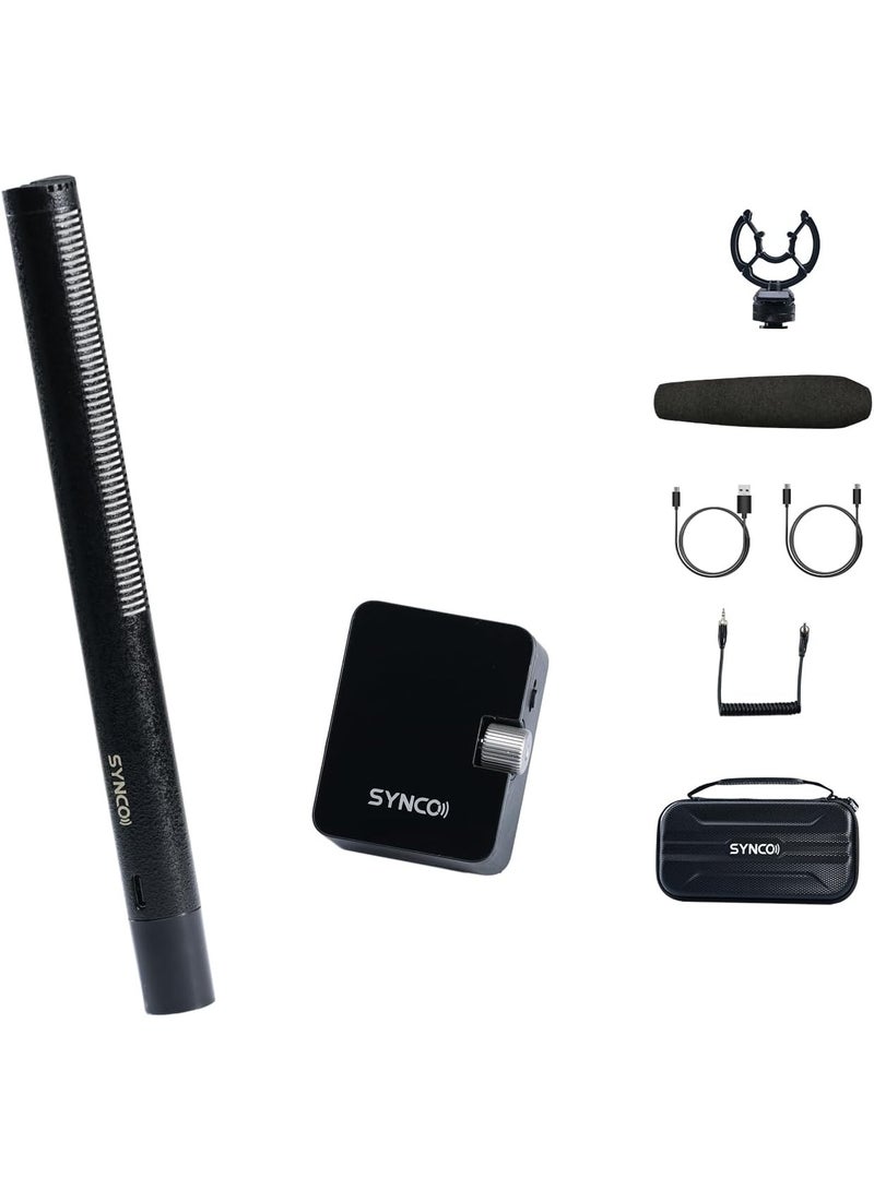 SYNCO D2 Wireless Shotgun Microphone with 16mm Condenser Noise Cancellation 200m Transmission Plug and Play for Camera Podcast Interview Vlogging Live Events - Image 1
