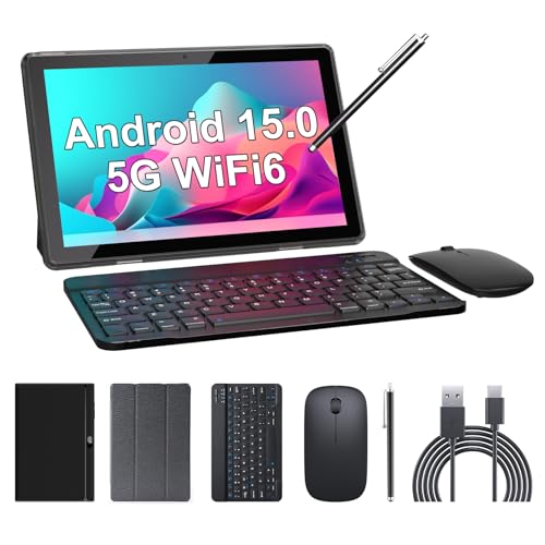 ZZB Tablet 2 in 1 Tablets 10 inch Android 15 Tablet Set with Keyboard Case Mouse Stylus 8GB+32GB/1TB expansion Tablets 10.1" Touch Screen Tab 6000 mAh battery 2MP+8MP Dual Camera WiFi6 Bluetooth Tableta - Image 1