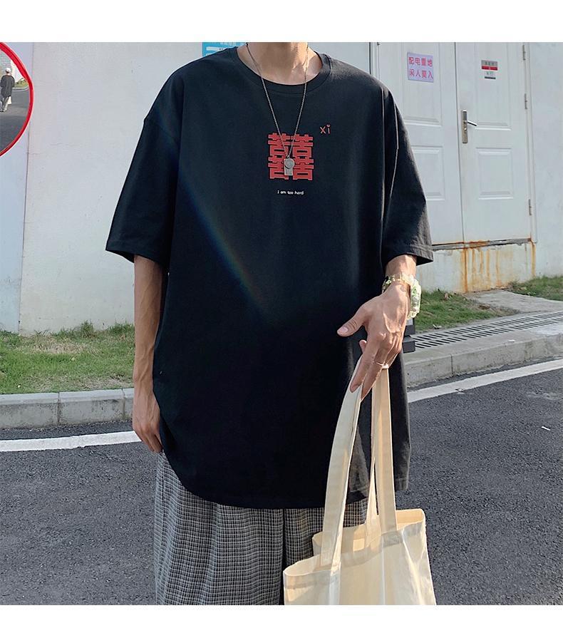 Couple outfit size 300kg Xi Zi printed short sleeve T-shirt women's summer fat mm240 kg casual loose Joker coat - Image 1