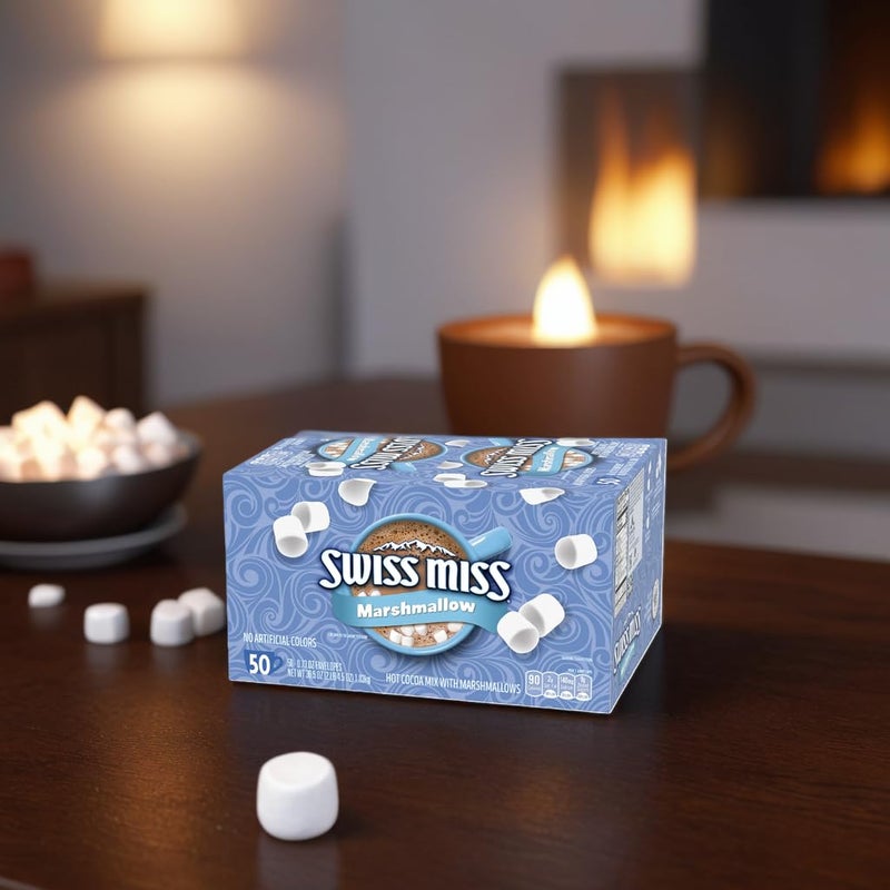 خليط كاكاو ساخن بالشوكولاتة مع المارشميلو، عبوة تحتوي على 50 كيس، 0.73 أونصة لكل كيس، شوكولاتة سويس ميس (عبوة واحدة) - Image 2
