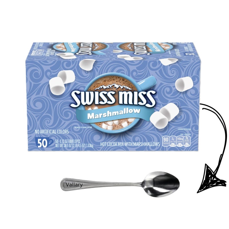 خليط كاكاو ساخن بالشوكولاتة مع المارشميلو، عبوة تحتوي على 50 كيس، 0.73 أونصة لكل كيس، شوكولاتة سويس ميس (عبوة واحدة) - Image 1
