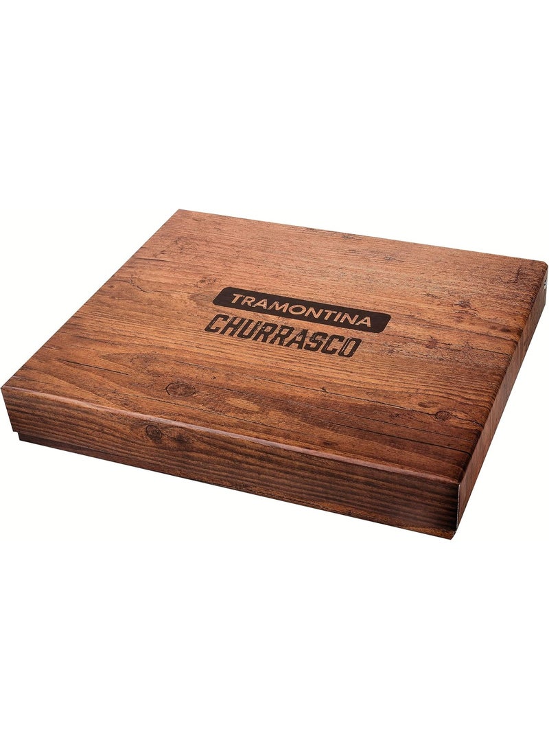 TRAMONTINA Tramontina Churrasco 15-Pieces Barbecue Set with Stainless Steel Blades and Treated Brown Polywood Handles with Cardboard Box  - Image 2