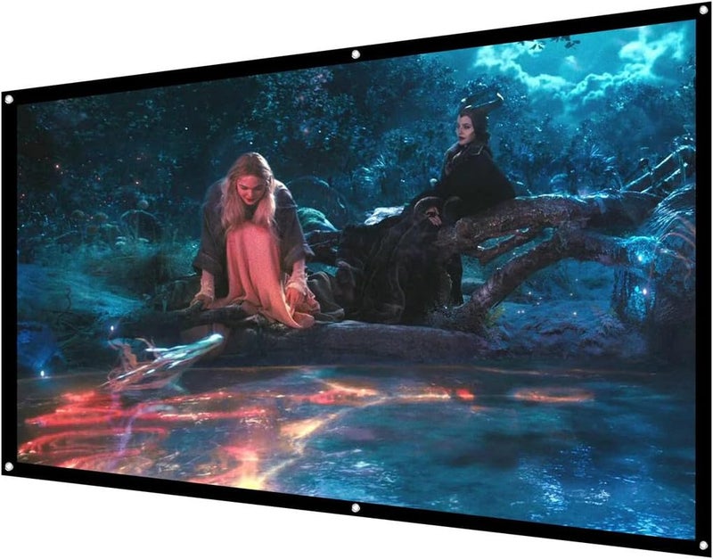 SAVSOL 142 inch Projector Screen,4K 16:9 Portable Eyelet Premium Video Foldable Projection for HD Home Theater Cinema Anti-Crease Indoor Outdoor Office Classroom (314 cm (W) x 177 cm (H)) - Image 1