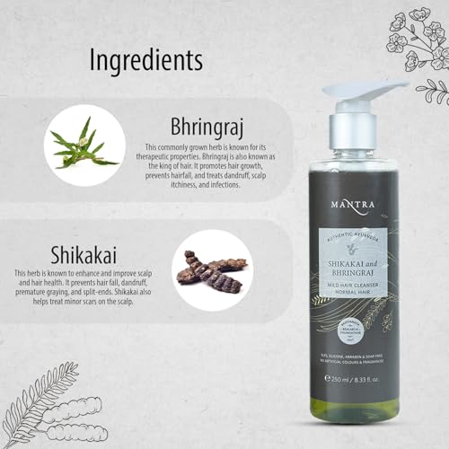 Mantra Herbal Shikakai and Bhringraj Mild Hair Cleanser For Normal Hair 250 ml - Image 4