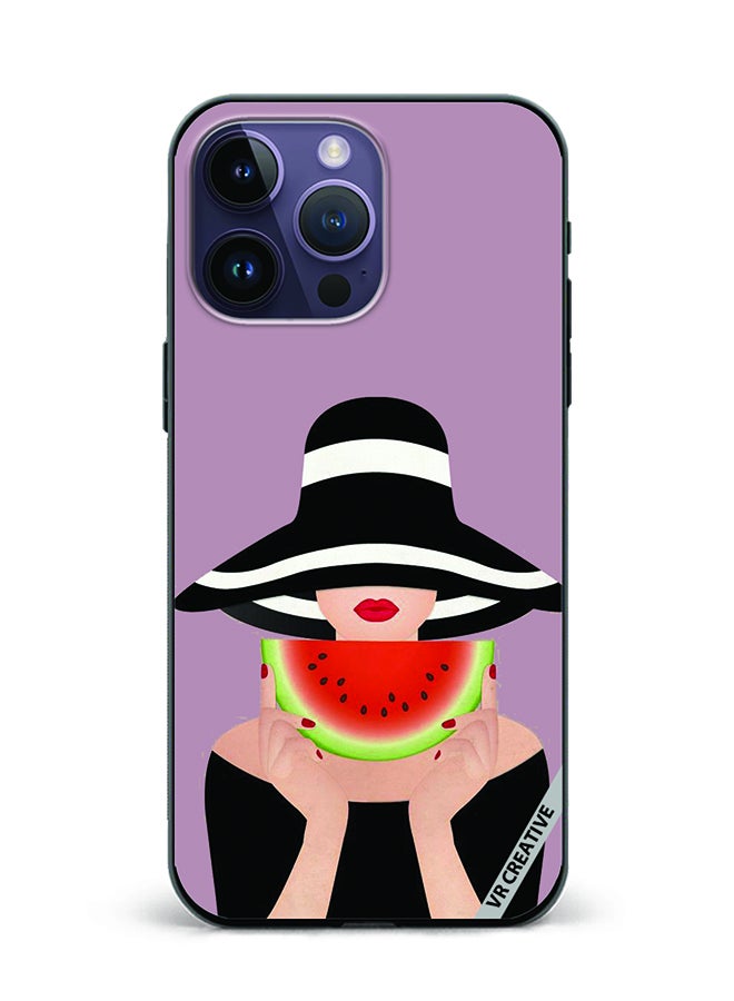 VR CREATIVE Protective Case Cover For Apple iPhone 16 Pro Max Girl With Watermelon Design Multicolour