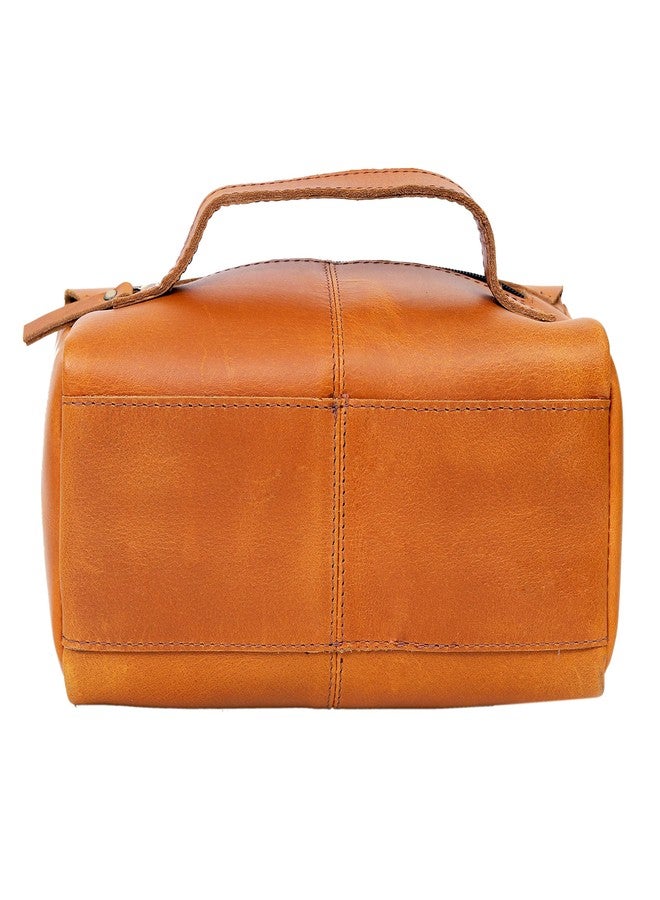 CREATIVE LEATHER ART حقيبة أدوات تجميل جلدية | حقيبة أدوات تجميل | حقيبة مكياج | منظم سفر للرجال والنساء - Image 3