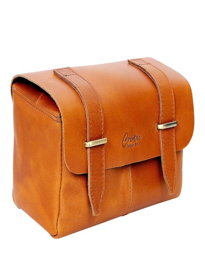 CREATIVE LEATHER ART حقيبة أدوات تجميل جلدية | حقيبة أدوات تجميل | حقيبة مكياج | منظم سفر للرجال والنساء - Image 1