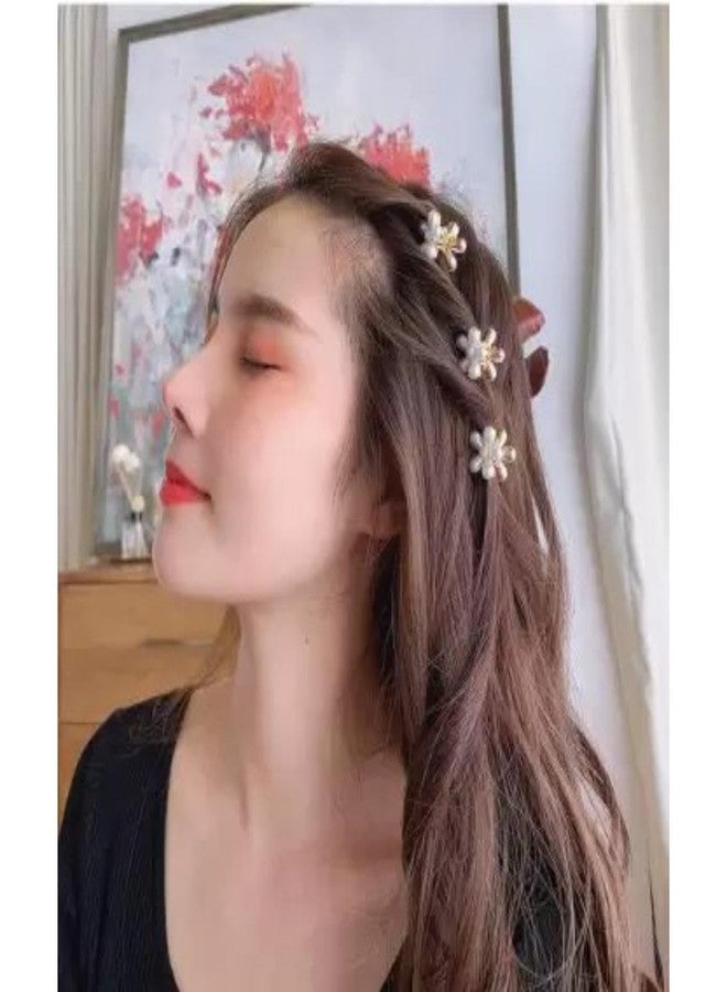 DN Creation مجموعة دي إن كرييشن من 10 مشابك شعر صغيرة بتصميم زهور معدنية مزينة باللؤلؤ الراتنجي للنساء والفتيات - Image 3