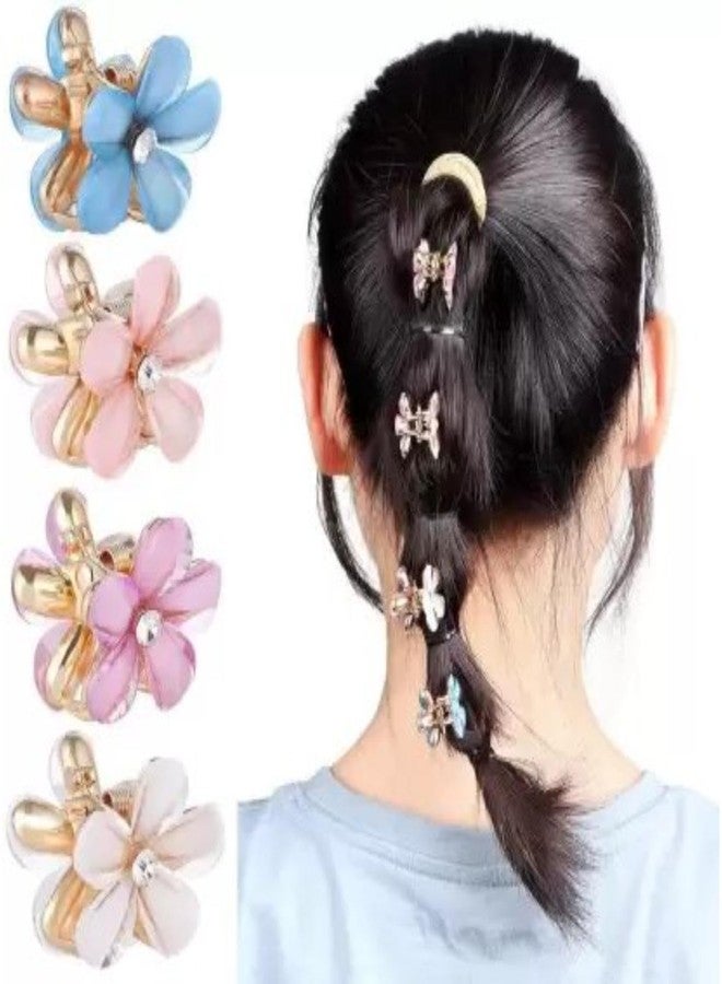 DN Creation مجموعة دي إن كرييشن من 10 مشابك شعر صغيرة بتصميم زهور معدنية مزينة باللؤلؤ الراتنجي للنساء والفتيات - Image 5