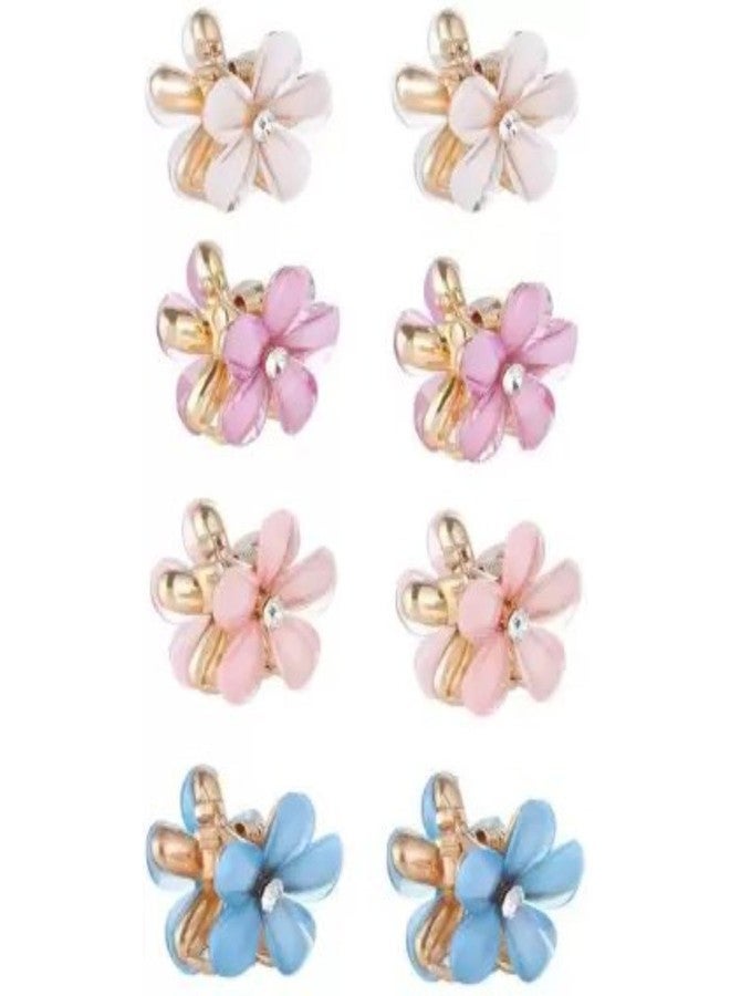 DN Creation مجموعة دي إن كرييشن من 10 مشابك شعر صغيرة بتصميم زهور معدنية مزينة باللؤلؤ الراتنجي للنساء والفتيات - Image 4