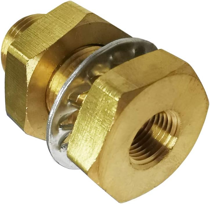 Legines 1/4" NPT Female Brass Bulkhead Coupling Tank Fitting, 1-1/2" Length (Pack of 2) - Image 2