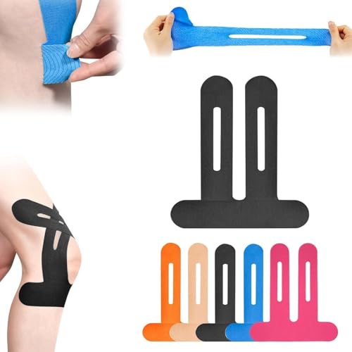 SELLSHO Precut Kinesiology Tape for Knees, 10 Pcs - Knee Support & Stability, Knee Pain Relief Athletic Tape - Waterproof & Elastic, Breathable Hypoallergenic Latex-Free Tape (10) - Image 1