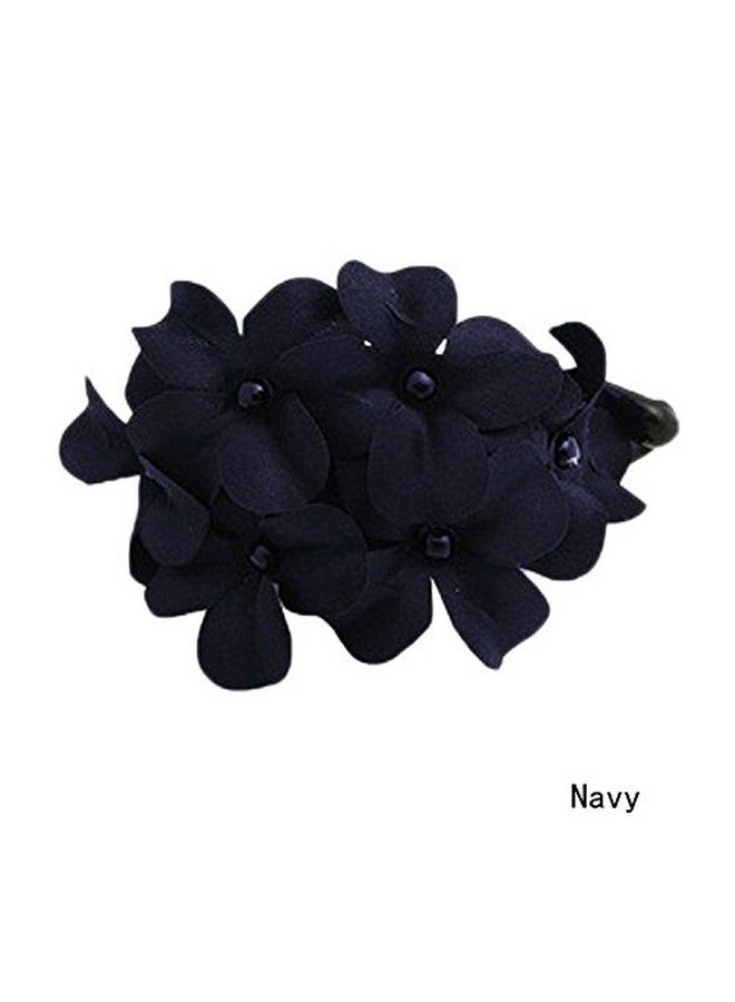 Lovef 3 Pcs Fashion Handmade Women Girl Flower Banana Barrette Hair Clip 11.5 * 6 Cm Hair Pin Claw Black Pink Navy - Image 3