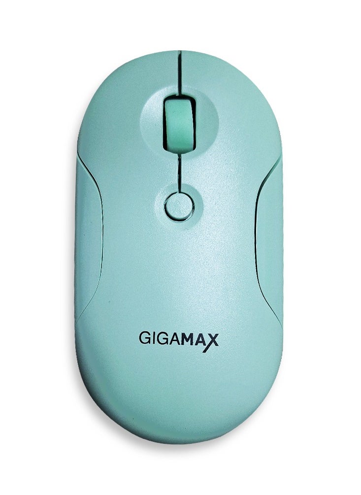 Gigamax - Wireless Desk office Mouse, G-1200, 1600 DPI Wired/Wireless Functional Mouse with 3 Modes Connectivity, Bluetooth and 2.4G Wireless, 4 Macro Buttons, Long Lasting Rechargeable Battery Capacity and for PC/Mac/Laptop , Green - Image 1