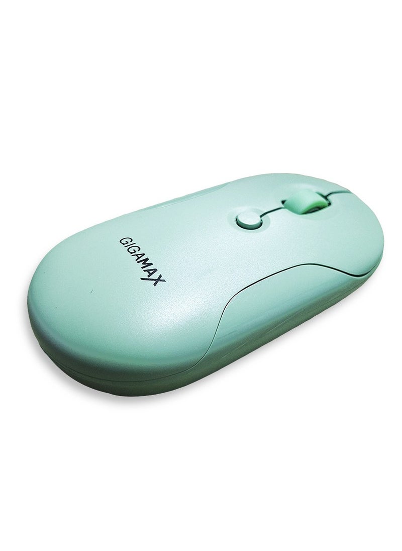 Gigamax - Wireless Desk office Mouse, G-1200, 1600 DPI Wired/Wireless Functional Mouse with 3 Modes Connectivity, Bluetooth and 2.4G Wireless, 4 Macro Buttons, Long Lasting Rechargeable Battery Capacity and for PC/Mac/Laptop , Green - Image 1