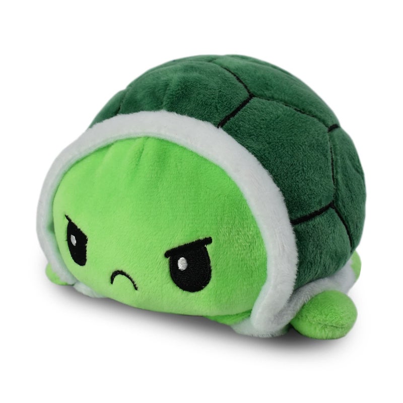 TeeTurtle - The Original Reversible Turtle Plushie - Green - Cute Sensory Fidget Stuffed Animals That Show Your Mood 4 inch - Image 2