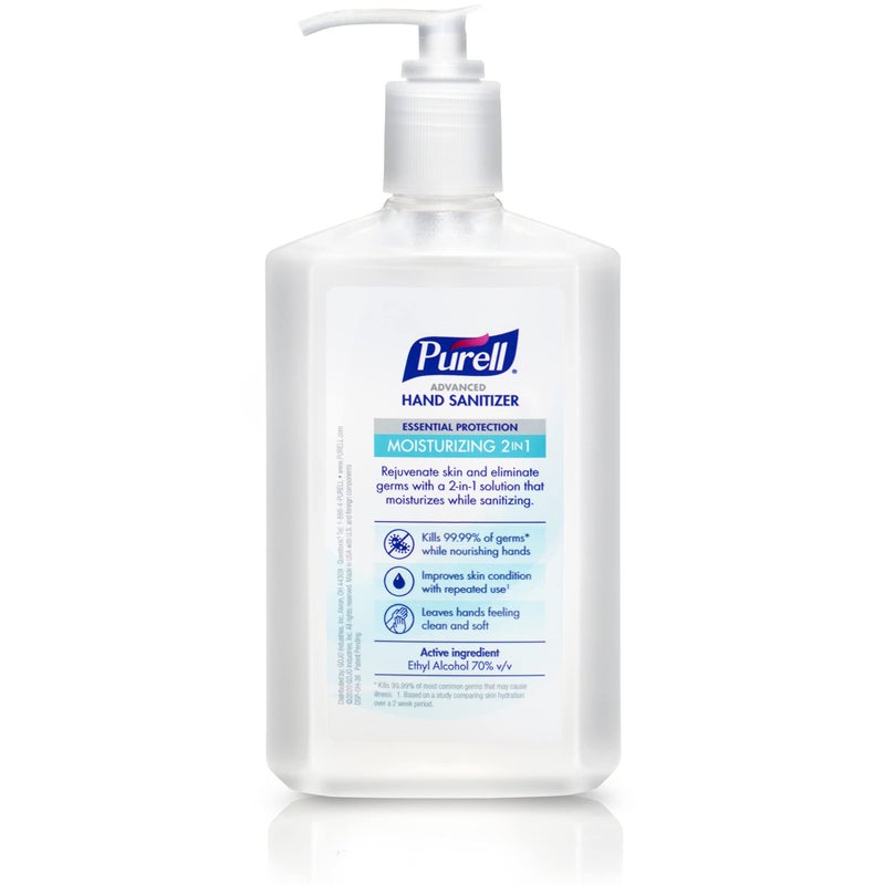 Purell جيل مطهر اليدين المتقدم المرطب 2 في 1 من بيوريل، زجاجة مضخة سعة 12 أونصة (عبوة من 4) - 3698-06-EC - Image 2