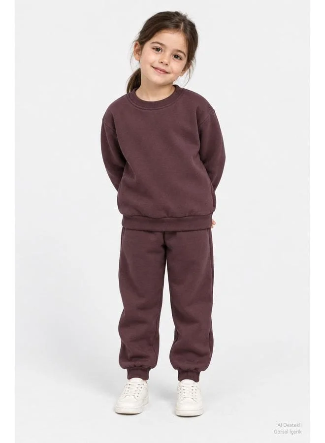 Perendi Unisex Kids Bicycle Collar Winter Top and Bottom Set.