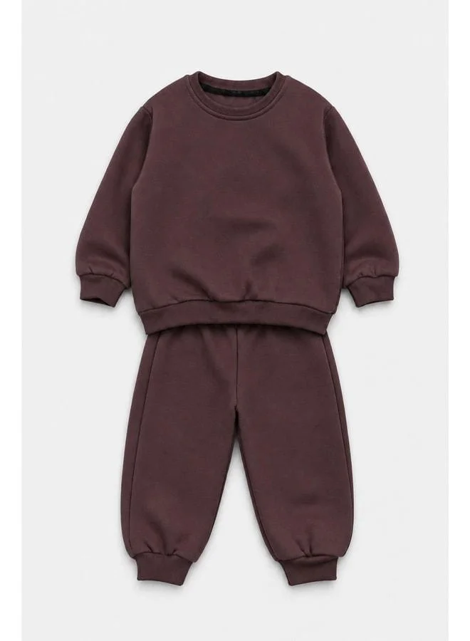 Perendi Unisex Kids Bicycle Collar Winter Top and Bottom Set.