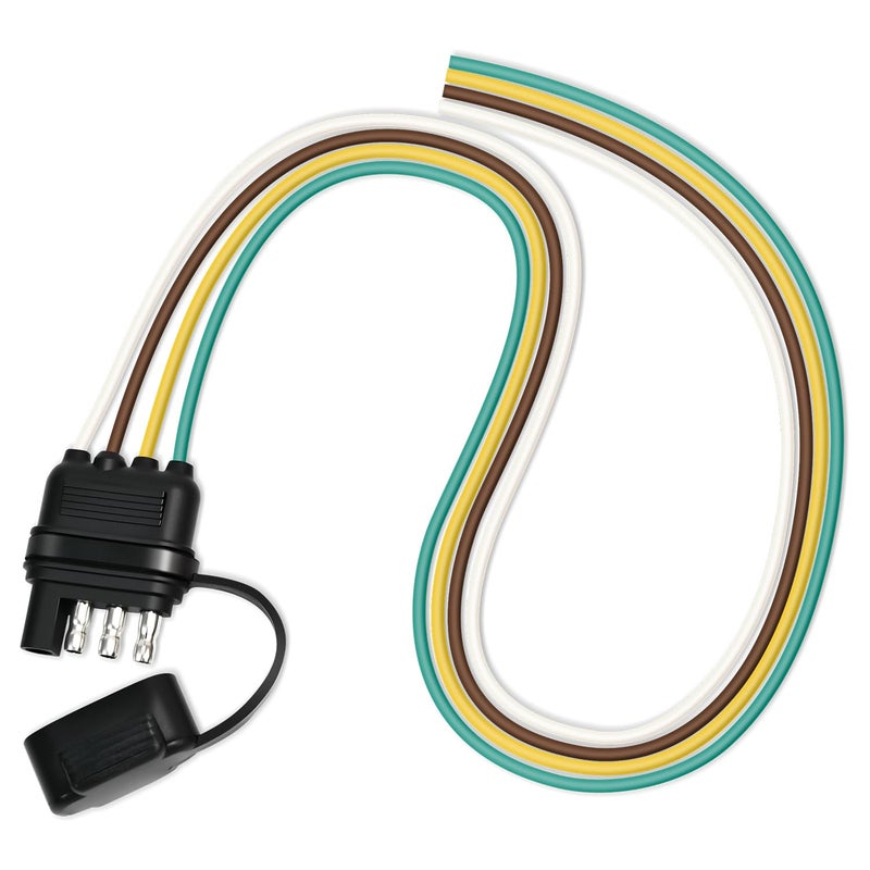 Quadafy 4 Pin Trailer Connector with 18Inch 16AWG Pure Copper Trailer Wire Harness for Utility Rewiring BothSide Taillights and Light Replacement - Image 3