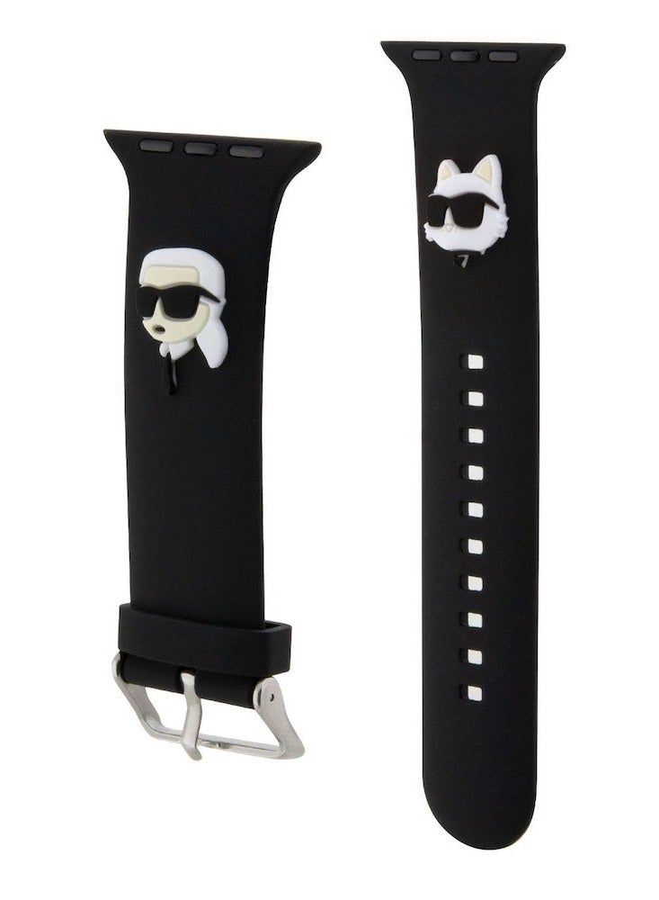iBAND CAT SPORTS BAND on  Black Silicone Band Apple Watch 42/44/45/46/49 MM - Image 1
