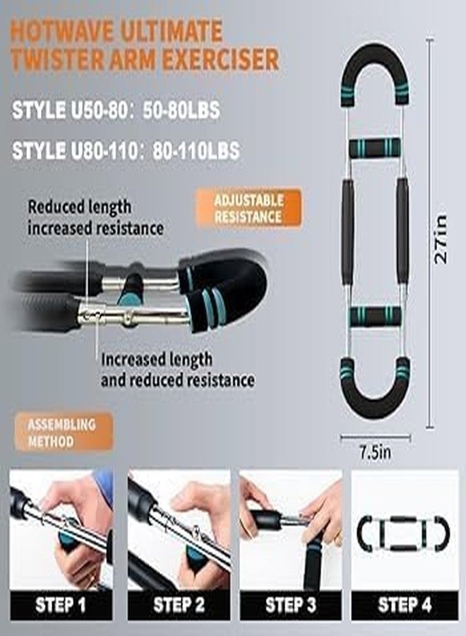 MEVITHS Chest Expander Resistance Power Twister Bar - Adjustable Hydraulic Arm Exerciser for Upper Body Strength Training Home Gym Equipment for Chest, Arms, Shoulders & Back Workouts (Arm Exerciser) - Image 5
