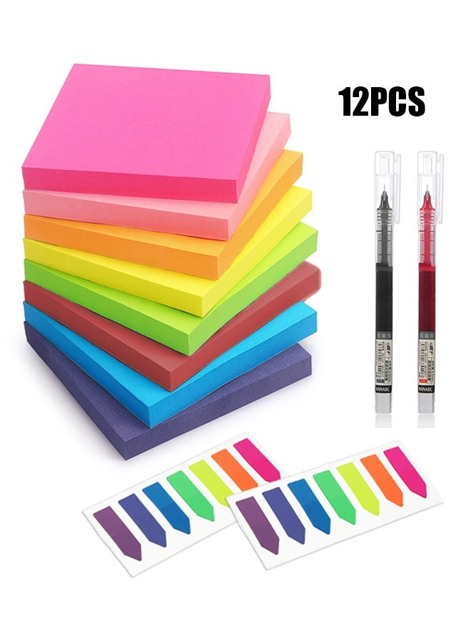 Generic Bright Colors Self-Stick Note Pads & Self-Adhesive Translucent Writable Index Tabs for Annotating Books – Multipurpose for Home, Office, School  - Image 1