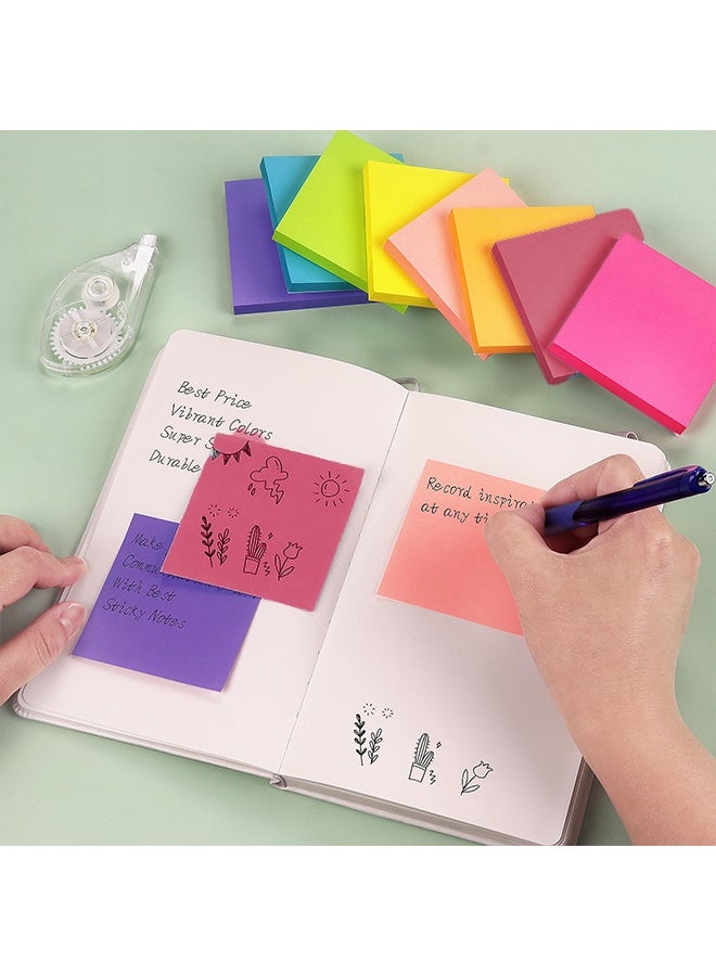 Generic Bright Colors Self-Stick Note Pads & Self-Adhesive Translucent Writable Index Tabs for Annotating Books – Multipurpose for Home, Office, School  - Image 2