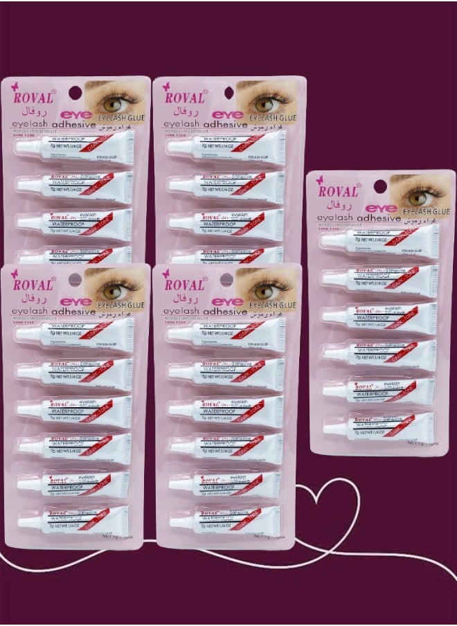 ROVAL 30 Pieces Eyelash Glue Adhesive Dark Tone 7g 
