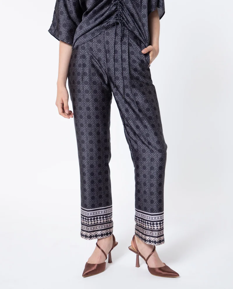 Rareism Women's Modern Chic Geometric Trousers