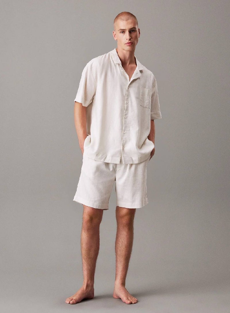 كالفن كلاين قطعة بيجاما علوية من مزيج الكتان - Image 4