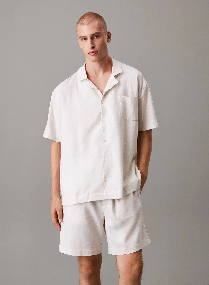 CALVIN KLEIN Linen Blend Pyjama Top