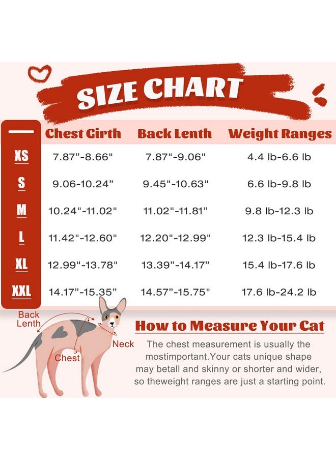 DENTRUN - Heart Pattern Sphynx Hairless Cats Shirt, Kitten T-Shirts With Perlin Sleeves, Breathable Cat Wear Cute Sweater Adorable Hairless Cat'S Clothes Vest Pajamas Jumpsuit - Image 1