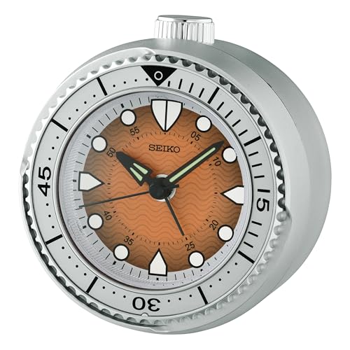 Seiko Silver Digital-Accent Alarm Clock with Quiet Sweep Second Hand, Snooze & Back-lit Dial (Model: QHE207T | Size: 10.4 × 9.7 × 5.5 cm | Weight: 0.132 kg) - Image 1