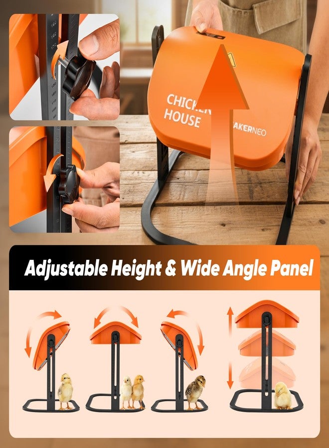 【صينية حضانة ساكر نيو مقاس 10 بوصات × 10 بوصات】 مزودة بقدرة 50 واط مطورة مع 3 مستويات لدرجة الحرارة، وارتفاع وزاوية قابلين للتعديل، وكابلات بطول 6.7 قدم، تتسع لـ 10-15 فرخًا من البط والإوز والسمان - Image 4