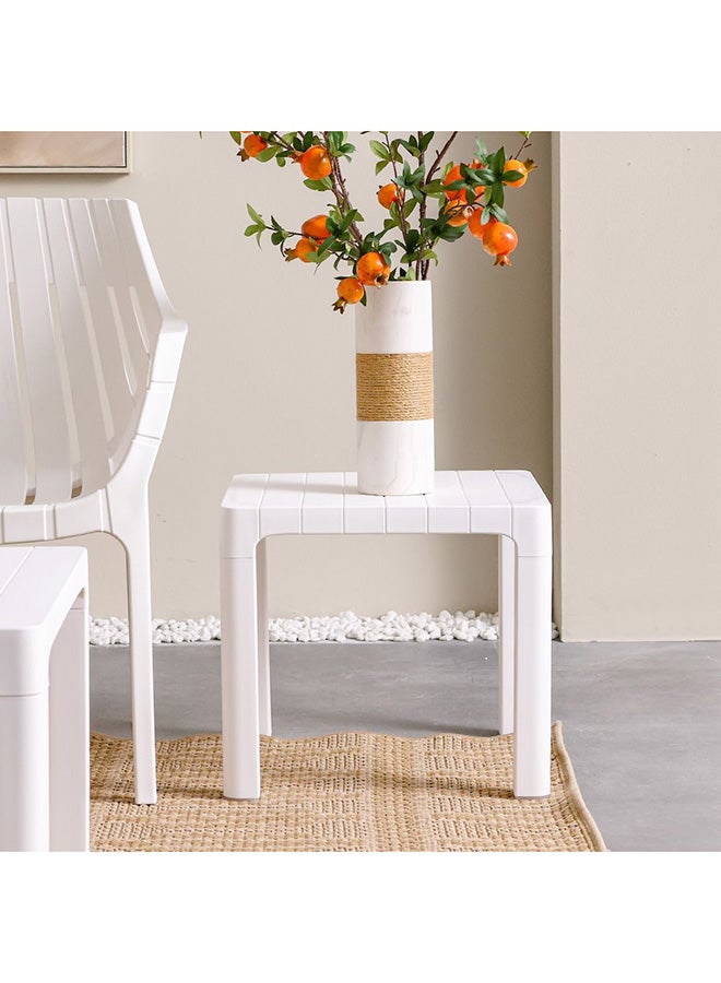 DANUBE HOME Oscar Side Table | 1 pc Outdoor Table | Water-Resistant Patio Desk | All Weather Plastic Patio Modern Outdoor Furniture For Garden-Beige  - Image 5