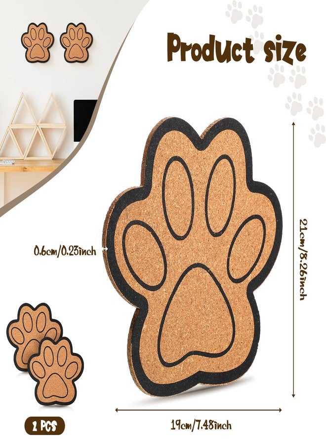 Yookeer Decorative Cork Bulletin Board for Walls Memo Bulletin Pin Board Dog Paw Shape Bulletin Cork Board for Office Home Kitchen (2 Pieces) - Image 2